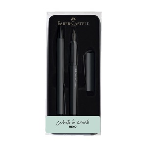 Faber-Castell HEXO Rollerball & Ballpoint Pen Gift Tin Matte Black