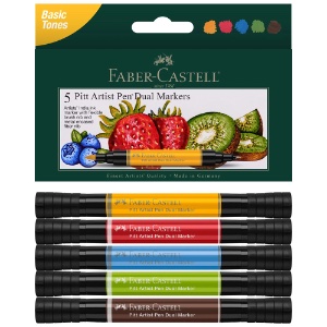 Faber-Castell Pitt Artist Pen Dual Marker 5 Set Basic
