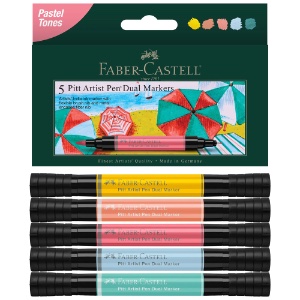 Faber-Castell Pitt Artist Pen Dual Marker 5 Set Pastel