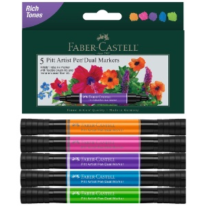 Faber-Castell Pitt Artist Pen Dual Marker 5 Set Rich
