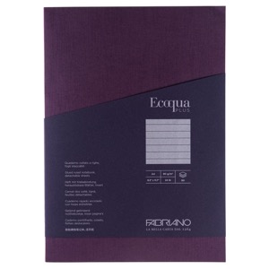 Fabriano Ecoqua Plus Glue-Bound Lined A4 Notebook 8.3"x11.7" Wine