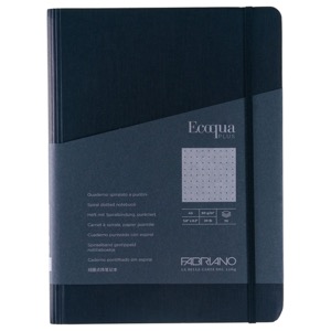Fabriano Ecoqua Plus Hidden Spiral Dot A5 Notebook 5.8"x8.3" Black