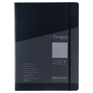 Fabriano Ecoqua Plus Hidden Spiral Dot A4 Notebook 8.3"x11.7" Black