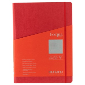 Fabriano Ecoqua Plus Hidden Spiral Dot A4 Notebook 8.3"x11.7" Red