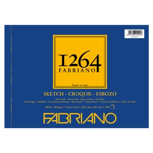 Fabriano 1264 Sketch Spiral Paper Pad 12"x9" Fine