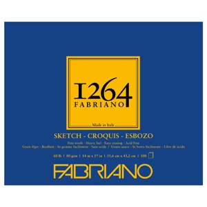 Fabriano 1264 Sketch Glue-Bound Paper Pad 14"x17" Fine
