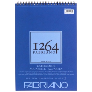 Fabriano 1264 Watercolor Spiral Pad 140lb 11"x15" Cold Press