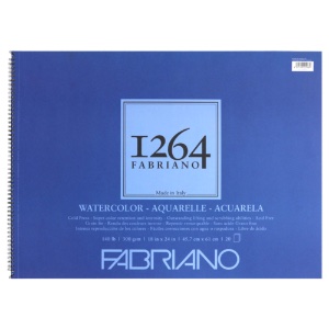 Fabriano 1264 Watercolor Spiral Pad 140lb 18"x24" Cold Press