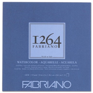 Fabriano 1264 Watercolor Pad 140lb 8"x8" Cold Press