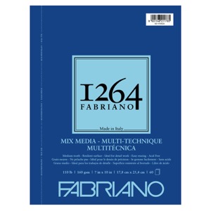 Fabriano 1264 Mix Media Paper Pad 110lb 7"x10" Medium