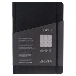 Fabriano Ecoqua Plus Fabric-Bound Dot A5 Notebook 5.8"x8.3" Black