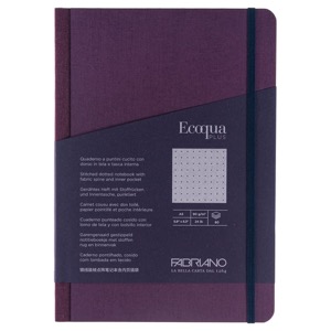 Fabriano Ecoqua Plus Fabric-Bound Dot A5 Notebook 5.8"x8.3" Wine