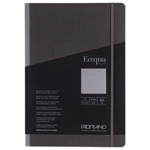 Fabriano Ecoqua Plus Fabric-Bound Dot A4 Notebook 8.3"x11.7" Grey