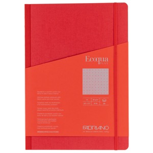 Fabriano Ecoqua Plus Fabric-Bound Dot A4 Notebook 8.3"x11.7" Red