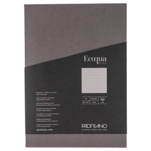 Fabriano Ecoqua Plus Glue-Bound Dot A4 Notebook 8.3"x11.7" Grey