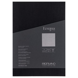 Fabriano Ecoqua Plus Glue-Bound Dot A4 Notebook 8.3"x11.7" Black