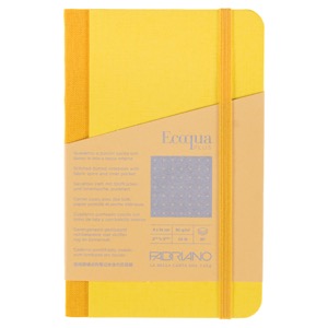 Fabriano Ecoqua Plus Fabric-Bound Dot Notebook 3.5"x5.5" Yellow