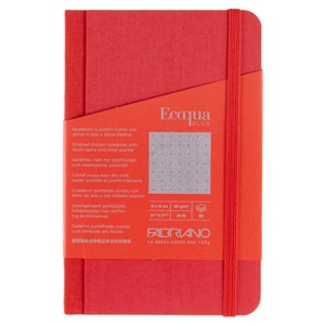 Fabriano Ecoqua Plus Fabric-Bound Dot Notebook 3.5"x5.5" Red
