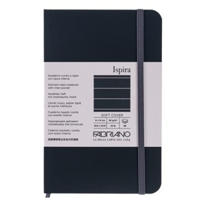 Fabriano Ispira Soft-Cover Lined Notebook 3.5"x5.5" Black
