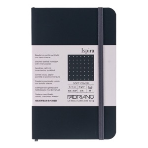 Fabriano Ispira Soft-Cover Dot Notebook 3.5"x5.5" Black