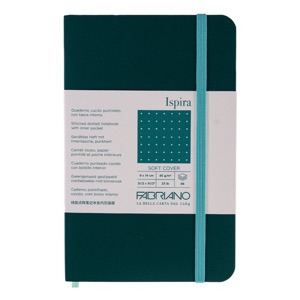 Fabriano Ispira Soft-Cover Dot Notebook 3.5"x5.5" Green