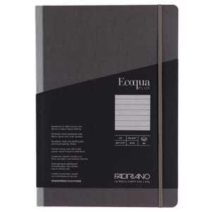 Fabriano Ecoqua Plus Fabric-Bound Lined A4 Notebook 8.3"x11.7" Grey