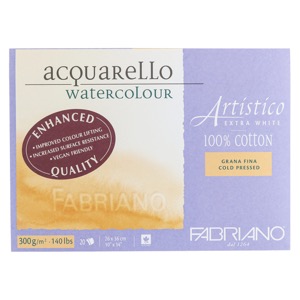 Fabriano Artistico Watercolor Block 140lb 20 Sheets 10"x14" CP