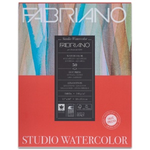 Fabriano Studio Watercolor Pad 140lb 50 Sheets 11"x14" HP