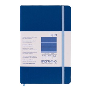 Fabriano Ispira Hard-Cover Lined Notebook 3.5"x5.5" Blue