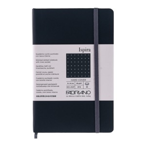 Fabriano Ispira Hard-Cover Dot Notebook 3.5"x5.5" Black