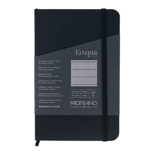 Fabriano Ecoqua Plus Stitch-Bound Lined Notebook 3.5"x5.5" Black