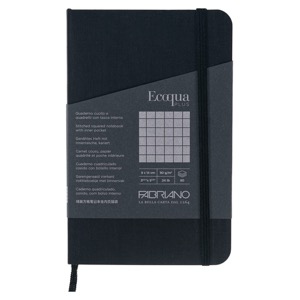 Fabriano Ecoqua Plus Stitch-Bound Graph Notebook 3.5"x5.5" Black