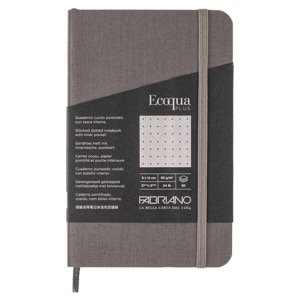 Fabriano Ecoqua Plus Stitch-Bound Dot Notebook 3.5"x5.5" Grey