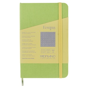 Fabriano Ecoqua Plus Stitch-Bound Dot Notebook 3.5"x5.5" Lime