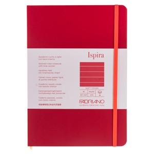 Fabriano Ispira Soft-Cover Lined Notebook 5.8"x8.3" Red