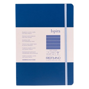 Fabriano Ispira Soft-Cover Lined Notebook 5.8"x8.3" Blue