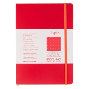 Fabriano Ispira Soft-Cover Dot Notebook 5.8"x8.3" Red