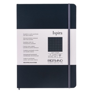 Fabriano Ispira Soft-Cover Dot Notebook 5.8"x8.3" Black