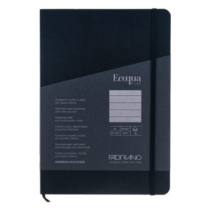 Fabriano Ecoqua Plus Stitch-Bound Lined A5 Notebook 5.8"x8.3" Black