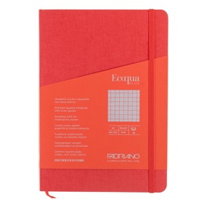 Fabriano Ecoqua Plus Stitch-Bound Graph A5 Notebook 5.8"x8.3" Red