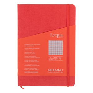 Fabriano A5 Ecoqua Plus Stitch-Bound Graph Notebook 5.8"x8.3" Red