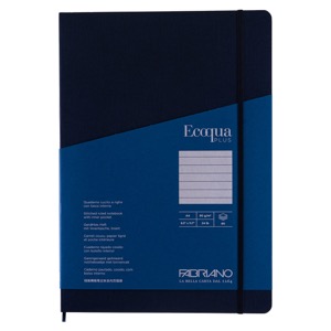 Fabriano A4 Ecoqua Plus Stitch-Bound Lined Notebook 8.3"x11.7" Navy