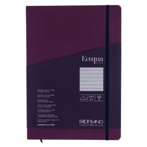 Fabriano Ecoqua Plus Stitch-Bound Lined A4 Notebook 8.3"x11.7" Wine