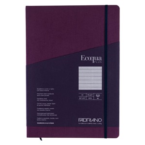 Fabriano A4 Ecoqua Plus Stitch-Bound Lined Notebook 8.3"x11.7" Wine