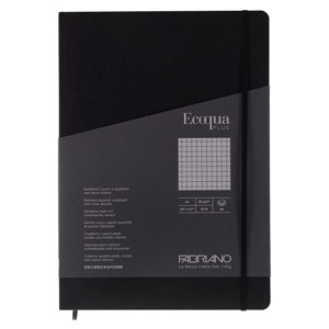 Fabriano A4 Ecoqua Plus Stitch-Bound Graph Notebook 8.3"x11.7" Black