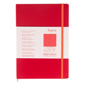 Fabriano Ispira Hard-Cover Dot Notebook 5.8"x8.3" Red