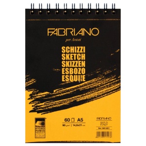 Fabriano Schizzi Spiral A5 Sketch Pad 5.5"x8.25"