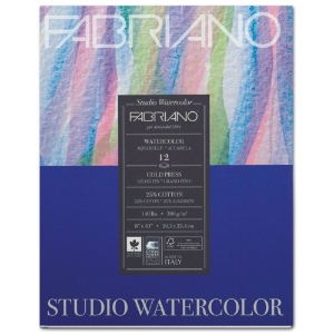 Fabriano Studio Watercolor Pad 140lb 8"x10" Cold Press
