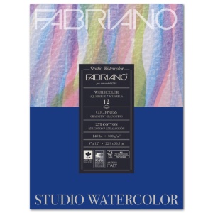 Fabriano Studio Watercolor Pad 140lb 9"x12" Cold Press