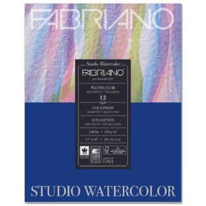 Fabriano Studio Watercolor Pad 140lb 11"x14" Cold Press
